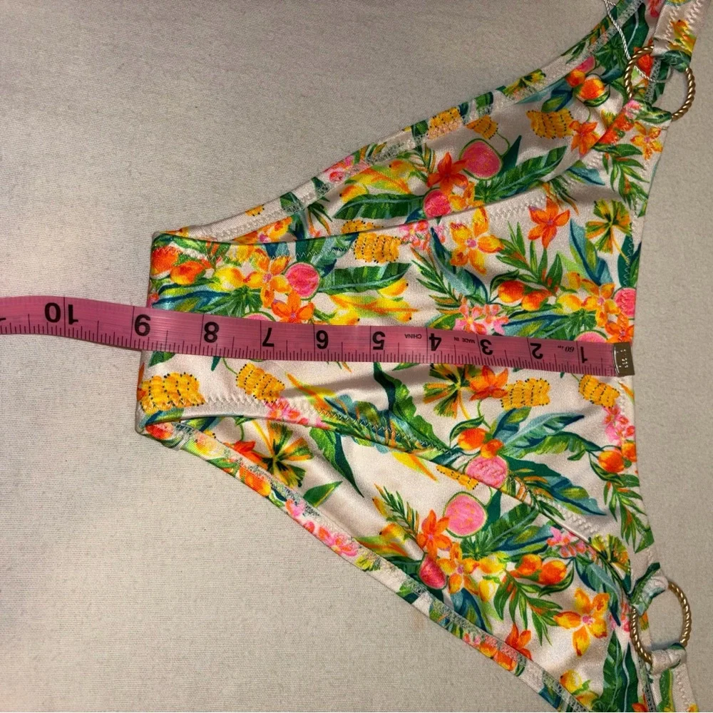 Kulani Kinis Golden Hour Bralette Tropical Floral‎ Bikini Bottom and Top Size L